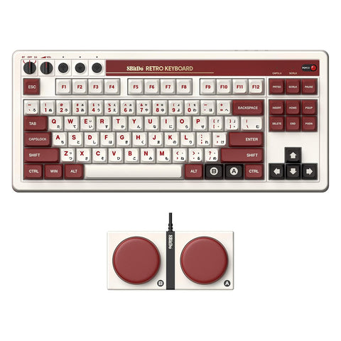 8Bitdo Retro Wireless Mechanical Keyboard for Windows and Android Fami Edition - GameShop Malaysia