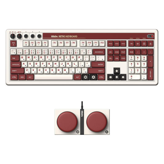 8BitDo Retro 108 Wireless Mechanical Keyboard for Windows and Android Fami Edition - GameShop Malaysia