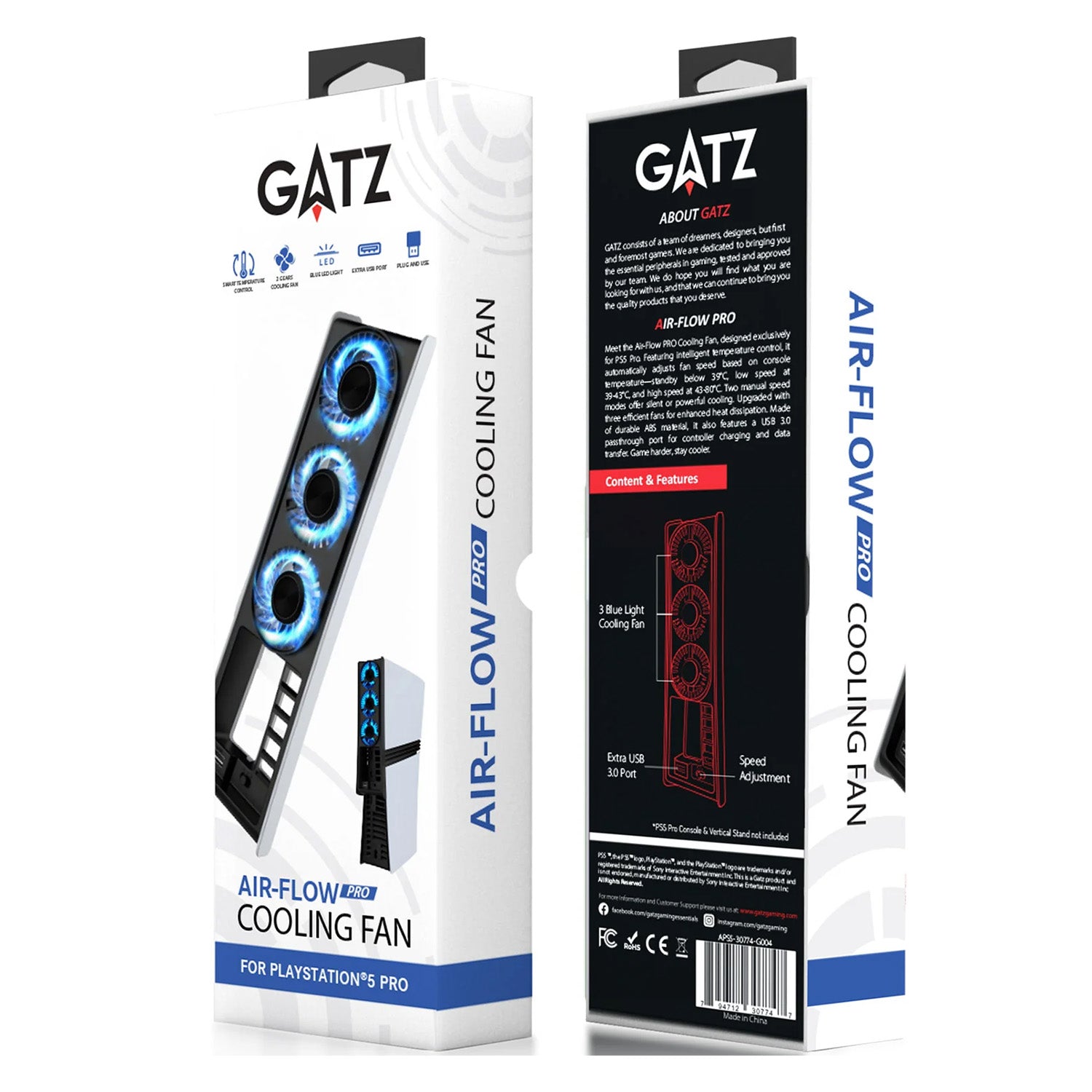 GATZ Air-Flow Pro Cooling Fan for PlayStation 5 Pro - GameShop Malaysia