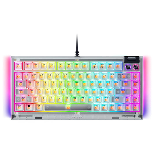 Razer BlackWidow V4 75% Hot-swappable Mechanical Gaming Keyboard Phantom White Edition