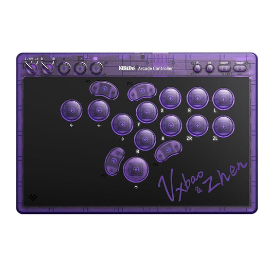 8BitDo Bluetooth Arcade Controller Transparent Purple