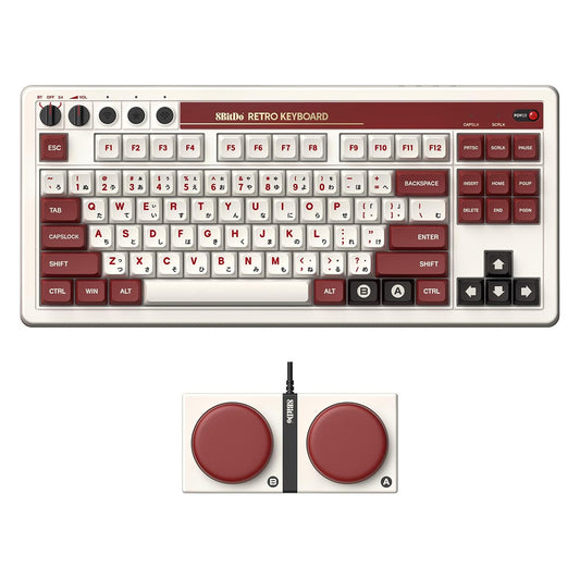 8Bitdo Retro Wireless Mechanical Keyboard for Windows and Android Fami Edition - GameShop Malaysia