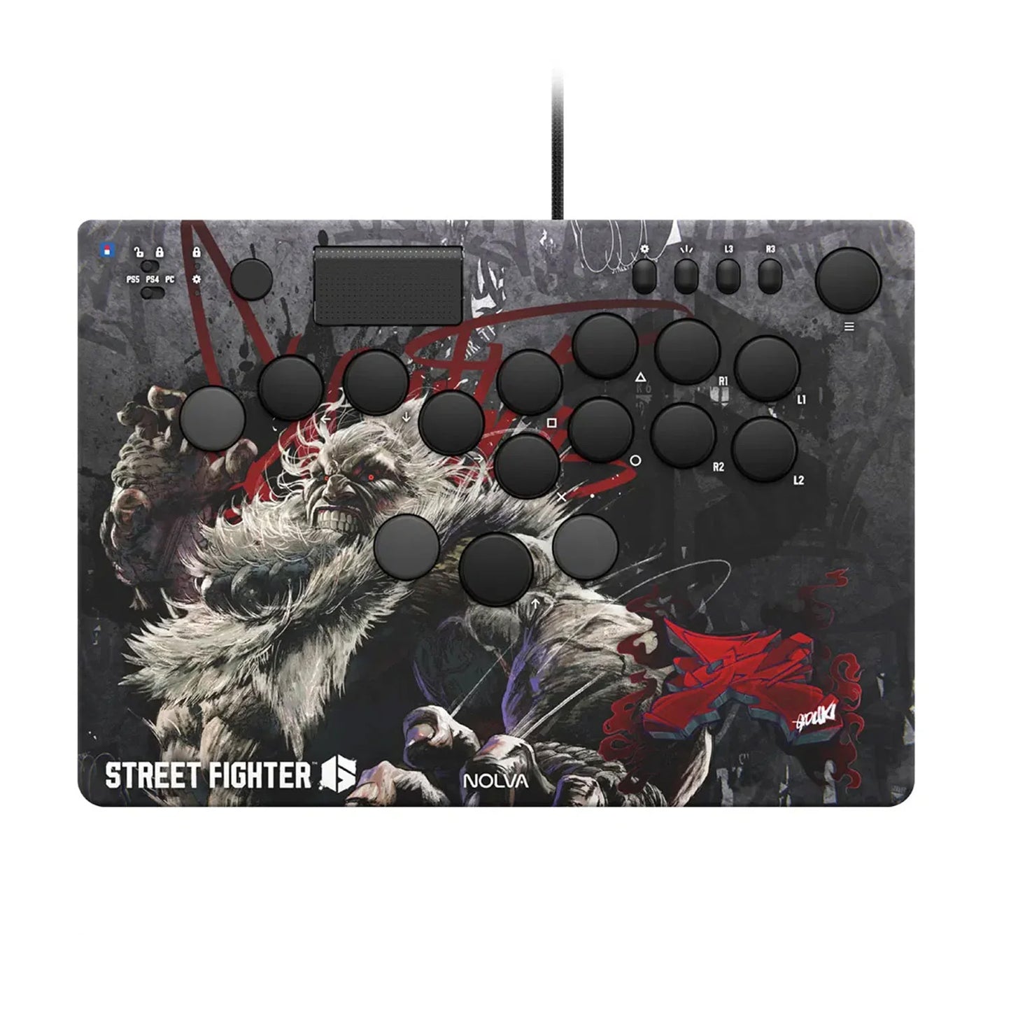 Hori Nolva Mechanical All-Button Arcade Controller Street Fighter 6 Edition for PS5 and Windows - GameShop Malaysia