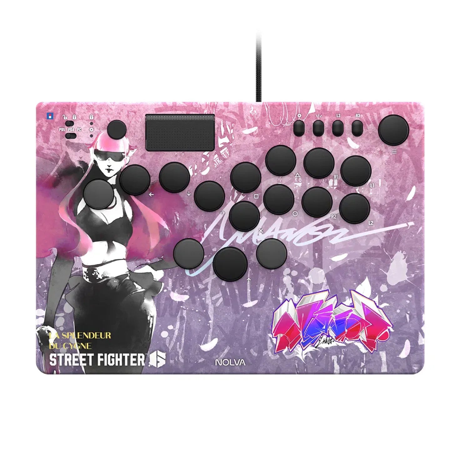 Hori Nolva Mechanical All-Button Arcade Controller Street Fighter 6 Edition for PS5 and Windows - GameShop Malaysia