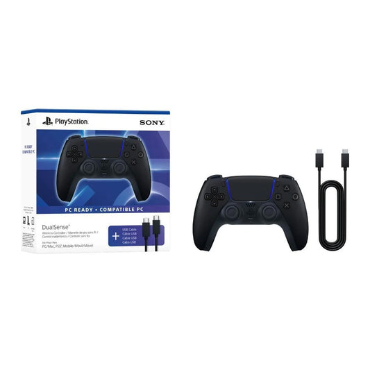 PlayStation 5 DualSense Wireless Controller Midnight Black with USB Cable