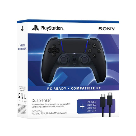PlayStation 5 DualSense Wireless Controller Midnight Black with USB Cable