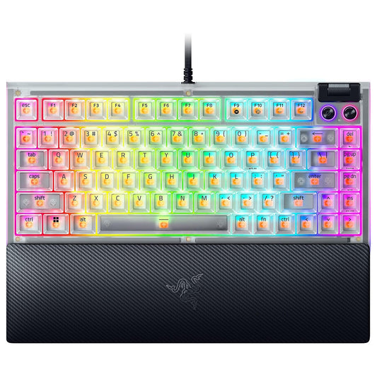 Razer BlackWidow V4 75% Hot-swappable Mechanical Gaming Keyboard Phantom White Edition