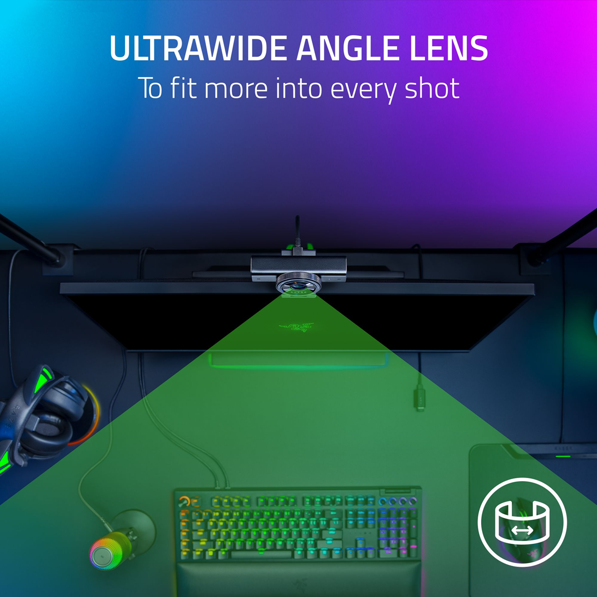 Razer Kiyo V2 4K30 Webcam for Content Creation and Streaming Black Edition