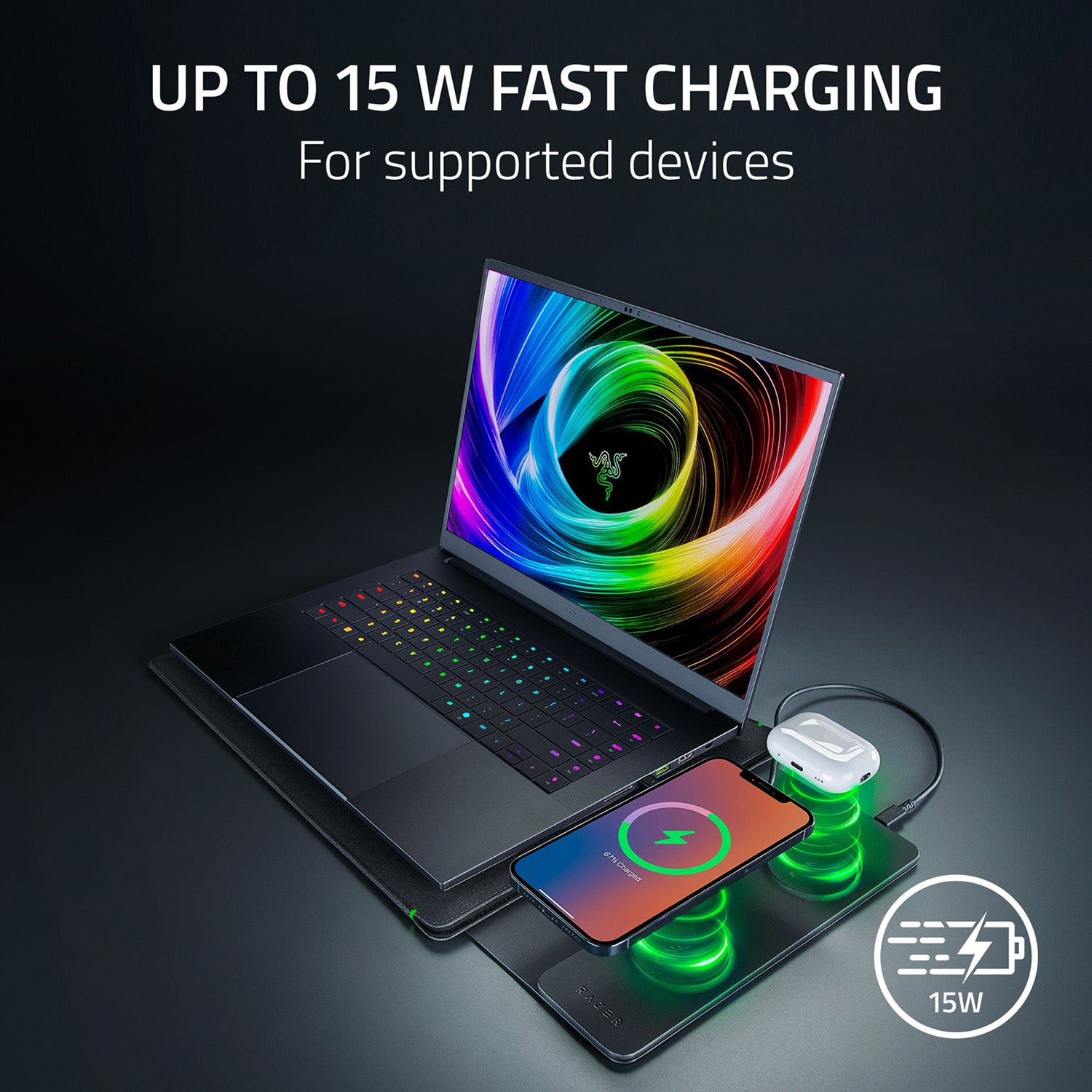 Razer Laptop Sleeve 16'' with Wireless Charging for Devices - GameShop Malaysia