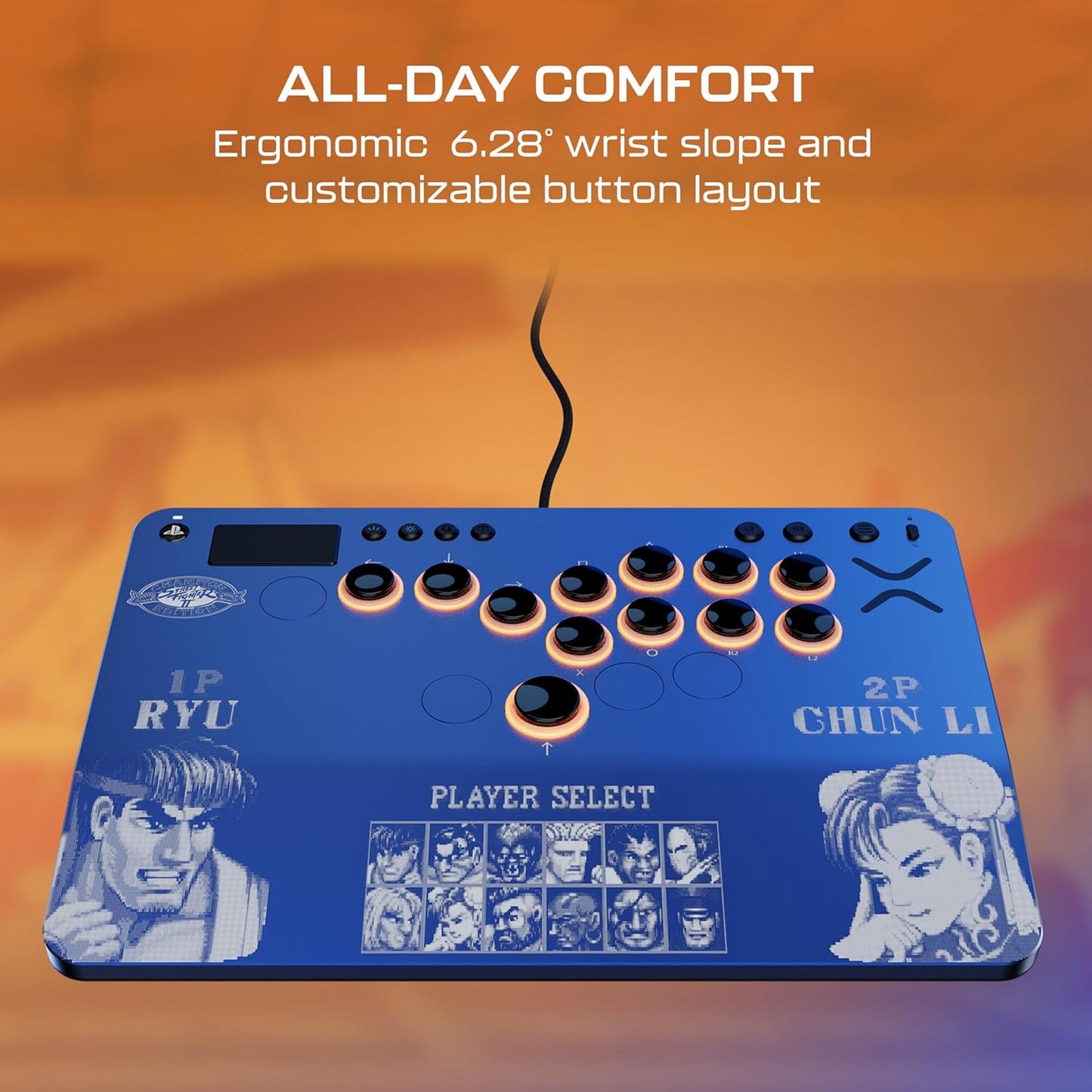 Turtle Beach Victrix Pro KO Fight Stick for PS5, PS4 and Windows Street Fighter II Champion Edition