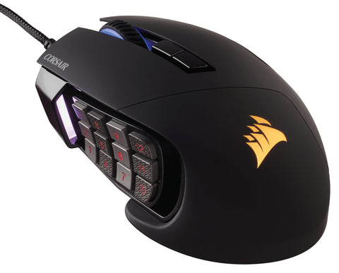 Corsair Scimitar Pro RGB Optical MOBA/MMO Gaming Mouse Black - GameShop Malaysia